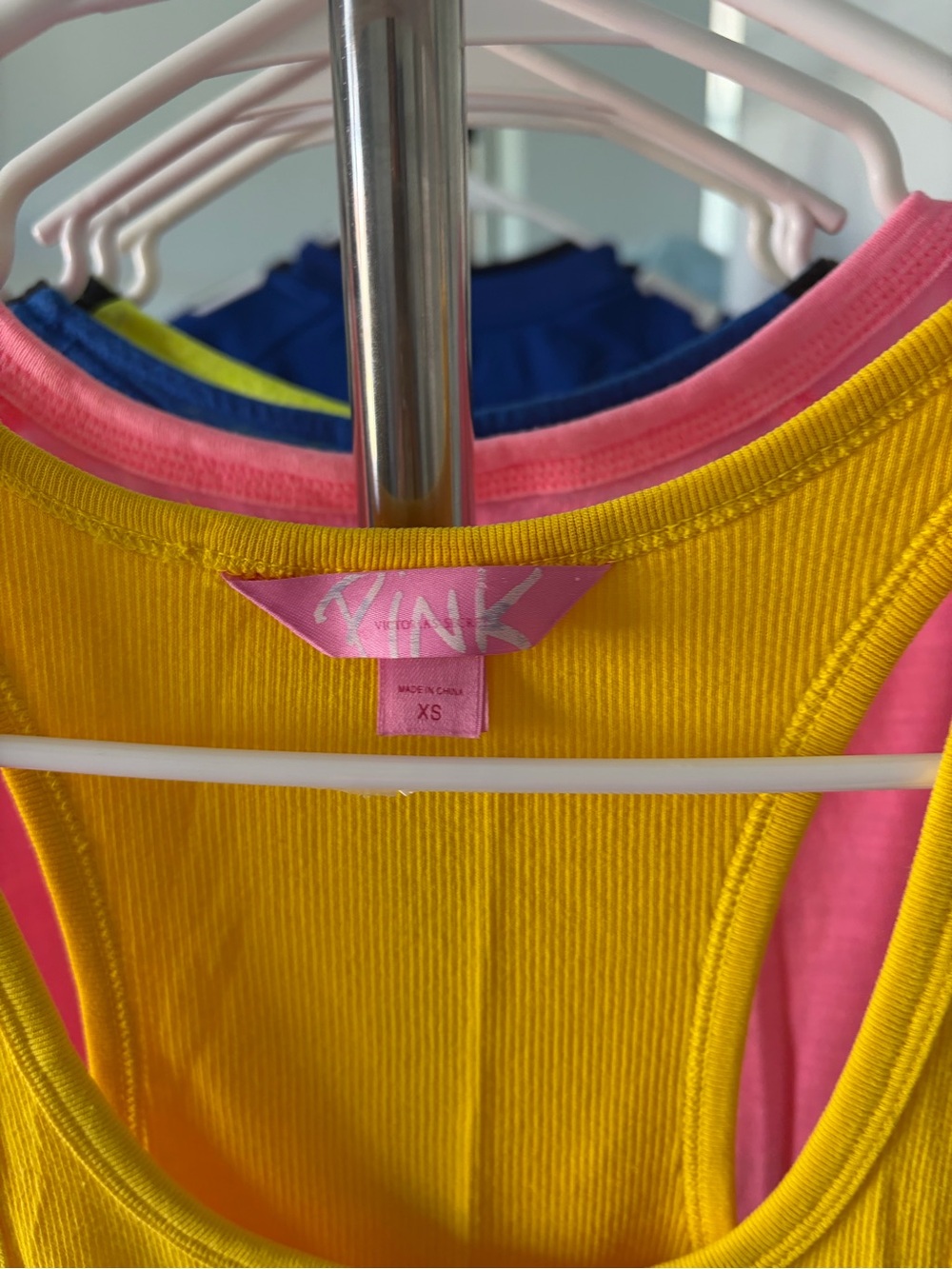 PINK Victoria's Secret Yellow Ribbed Racerback Tank - Picture 4 of 4